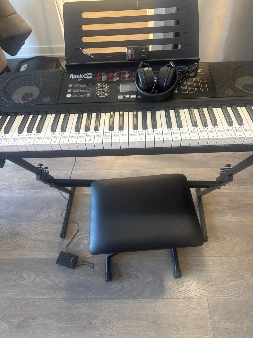 Rock Jam R J52 Electronic Keyboard with Stand and Bench - photo 2