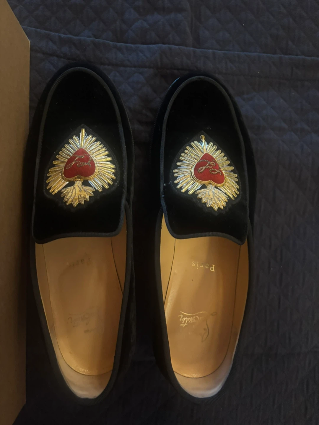 Christian Louboutin  Flat Velvet Loafers