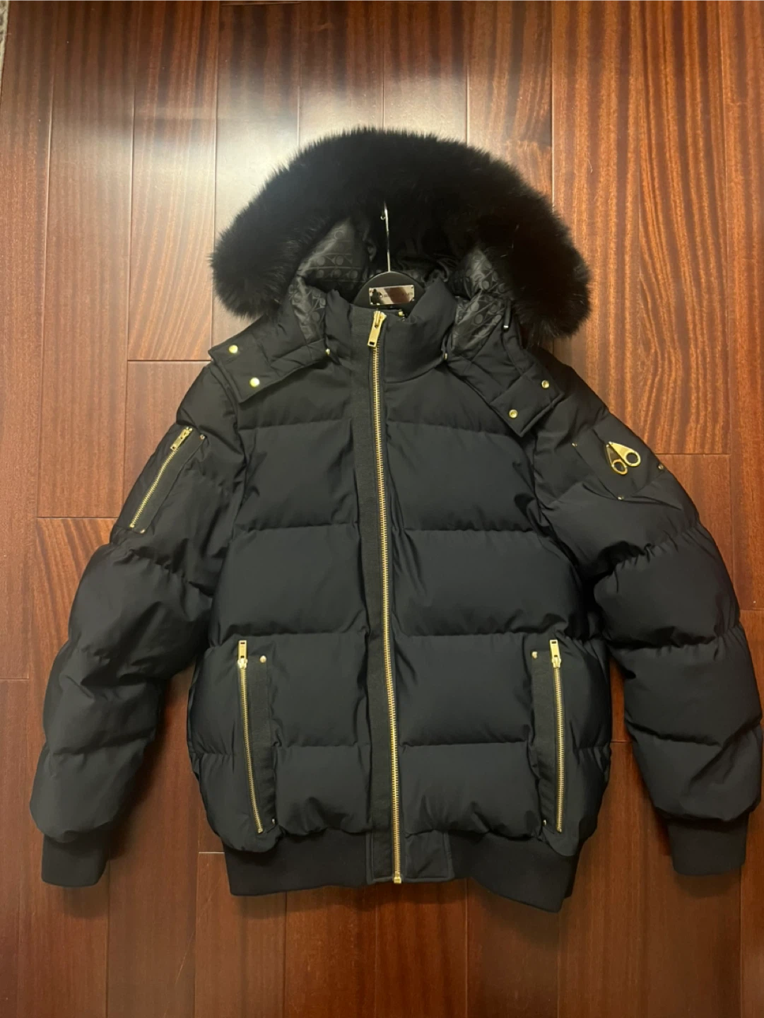 AUTHENTIC Moose Knuckle Gold Series Stagg Shearling Trim Bomber