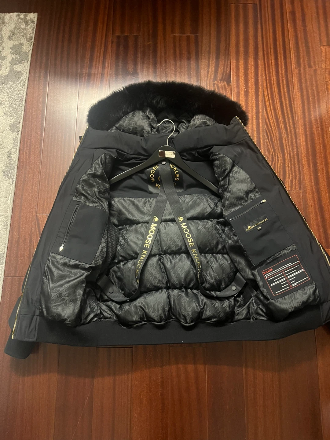 AUTHENTIC Moose Knuckle Gold Series Stagg Shearling Trim Bomber - photo 3