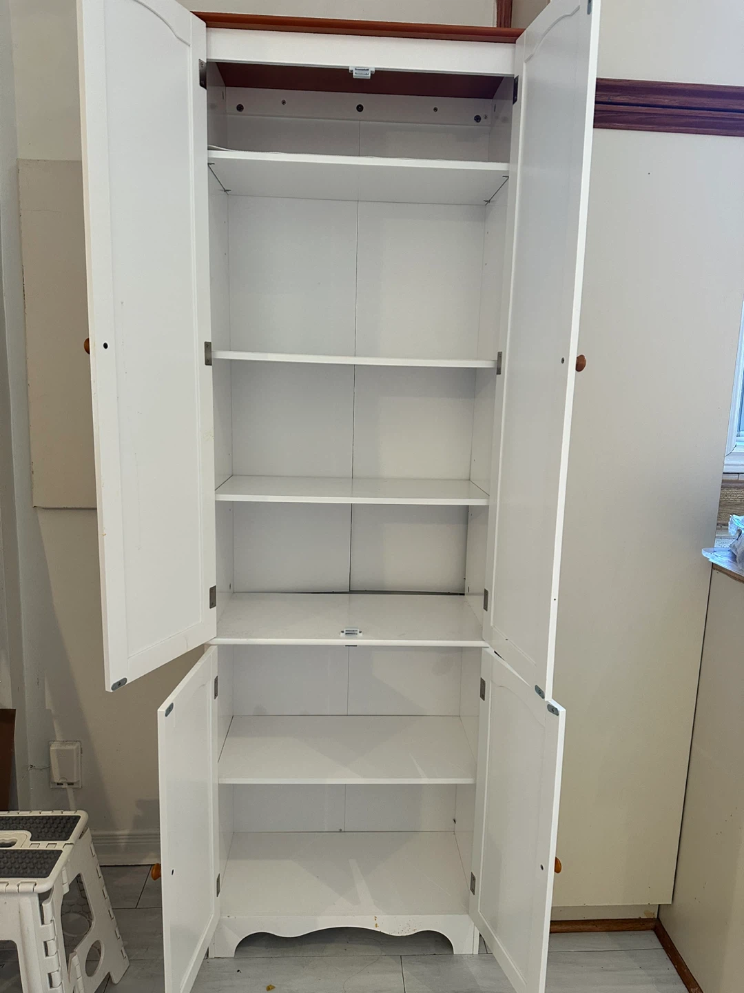 White Two-Door Storage Cabinet with Shelves - photo 2