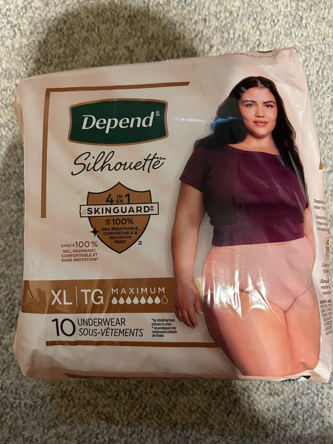 Depend Silhouette Maximum Absorbency Underwear XL - 10 count