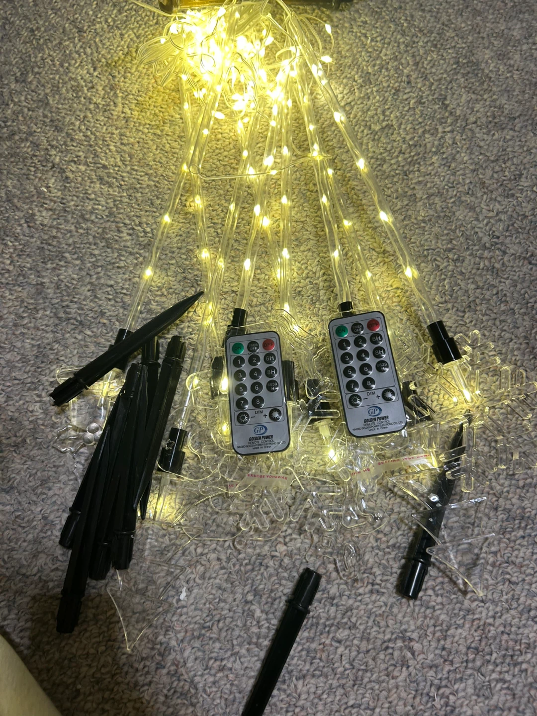 Golden Power LED String Lights with Remote
