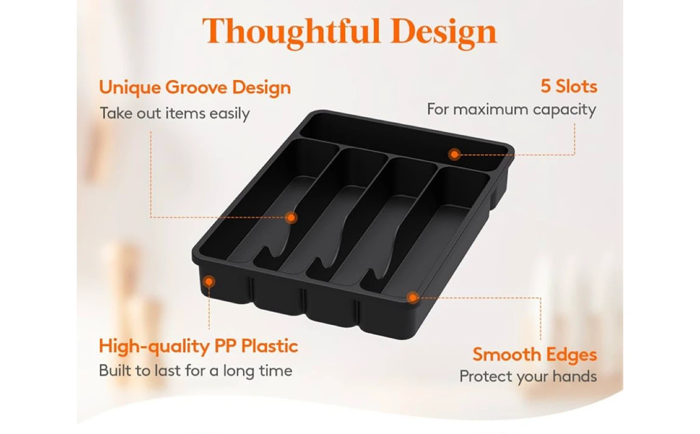 5-Slot Cutlery Organizer Tray