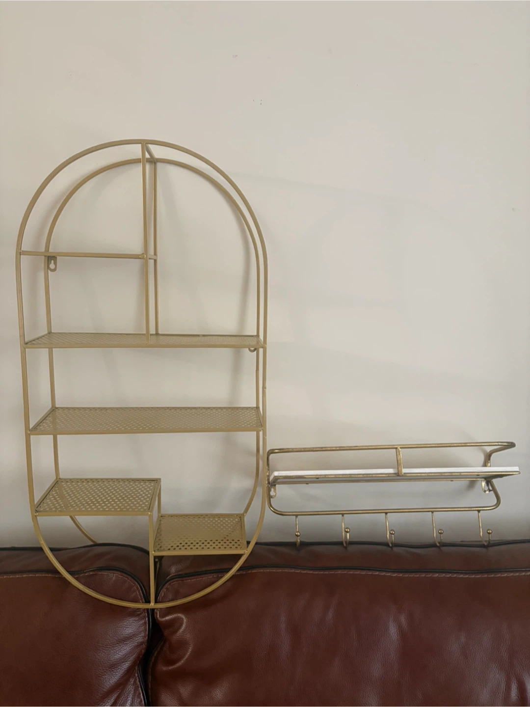 2 Gold Wall Shelves