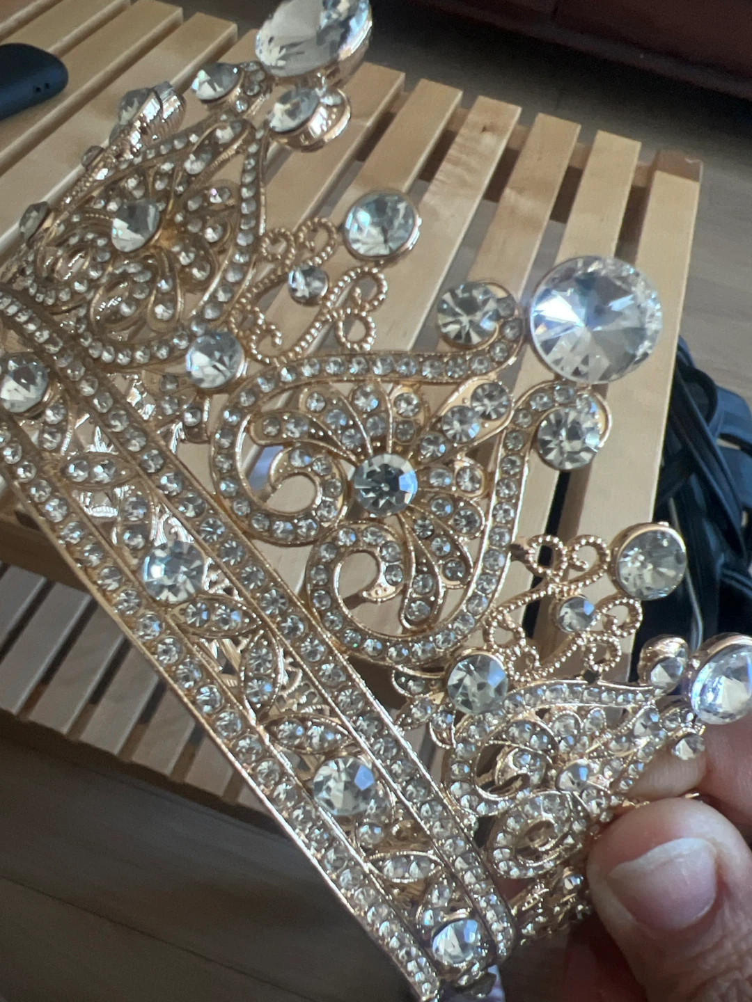 Gold Crystal Crown Tiara - photo 3