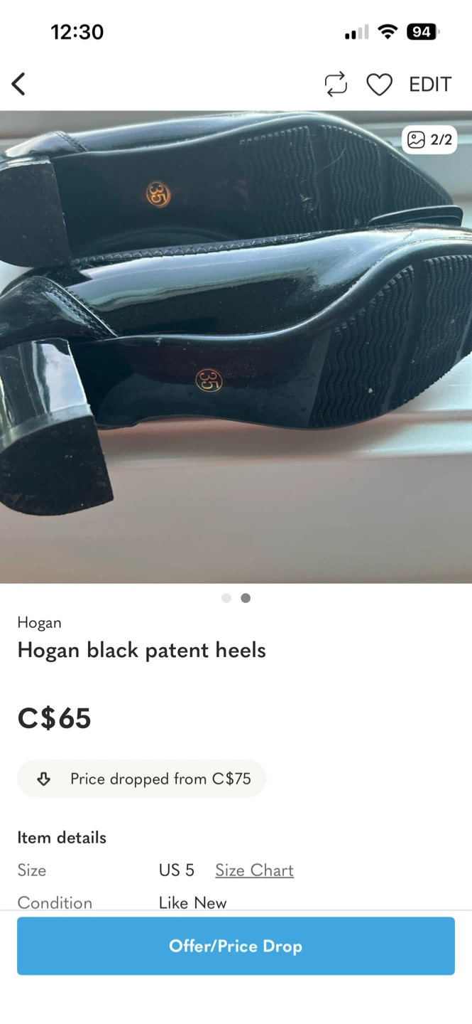 Hogan black patent heels US 5 - photo 2