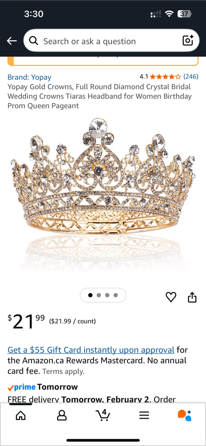 Gold Crystal Crown Tiara - photo 5