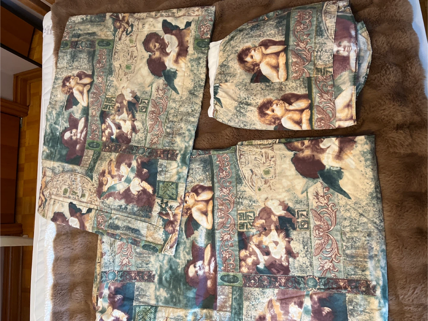 Queen Size Cherub Print Duvet Cover Set