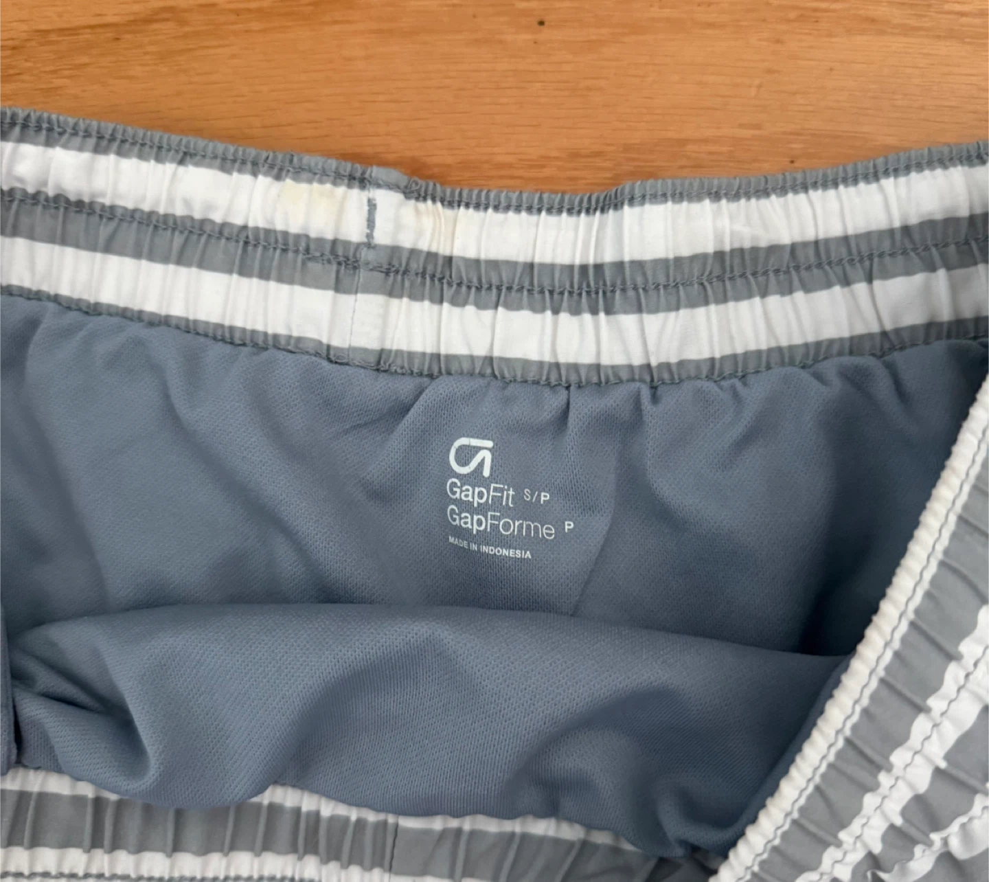 GapFit Grey & White Striped Running Shorts - Size S/P - photo 2
