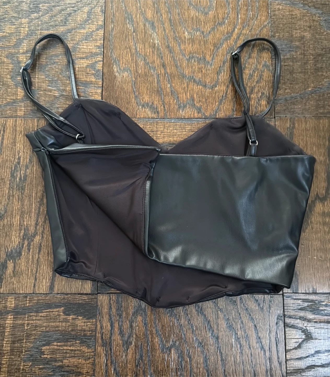 Zara Faux Leather Corset Top - Size S - photo 3