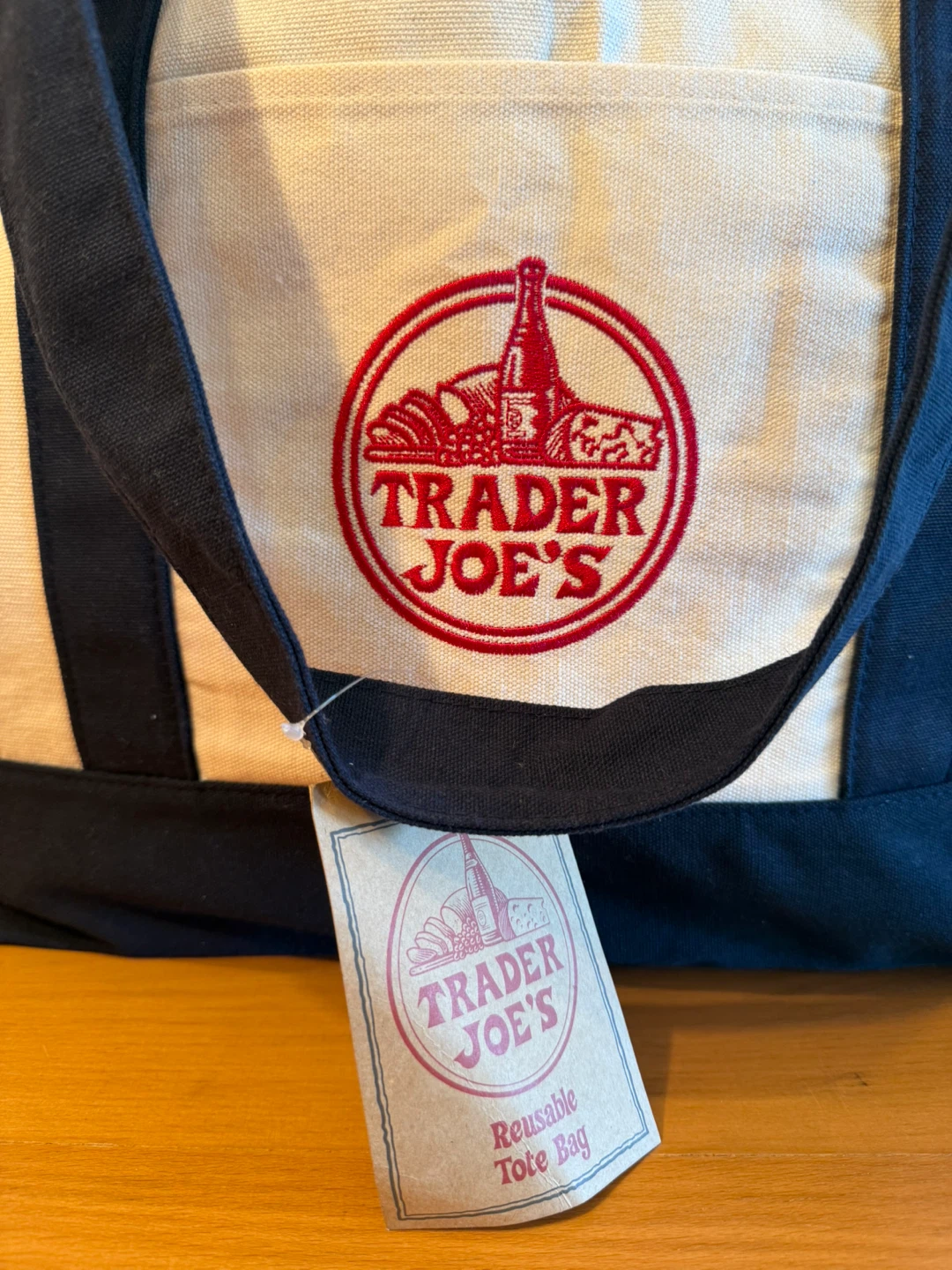 Authentic Trader Joe’s Totes $25.00 Each/full-size- green & blue - photo 5