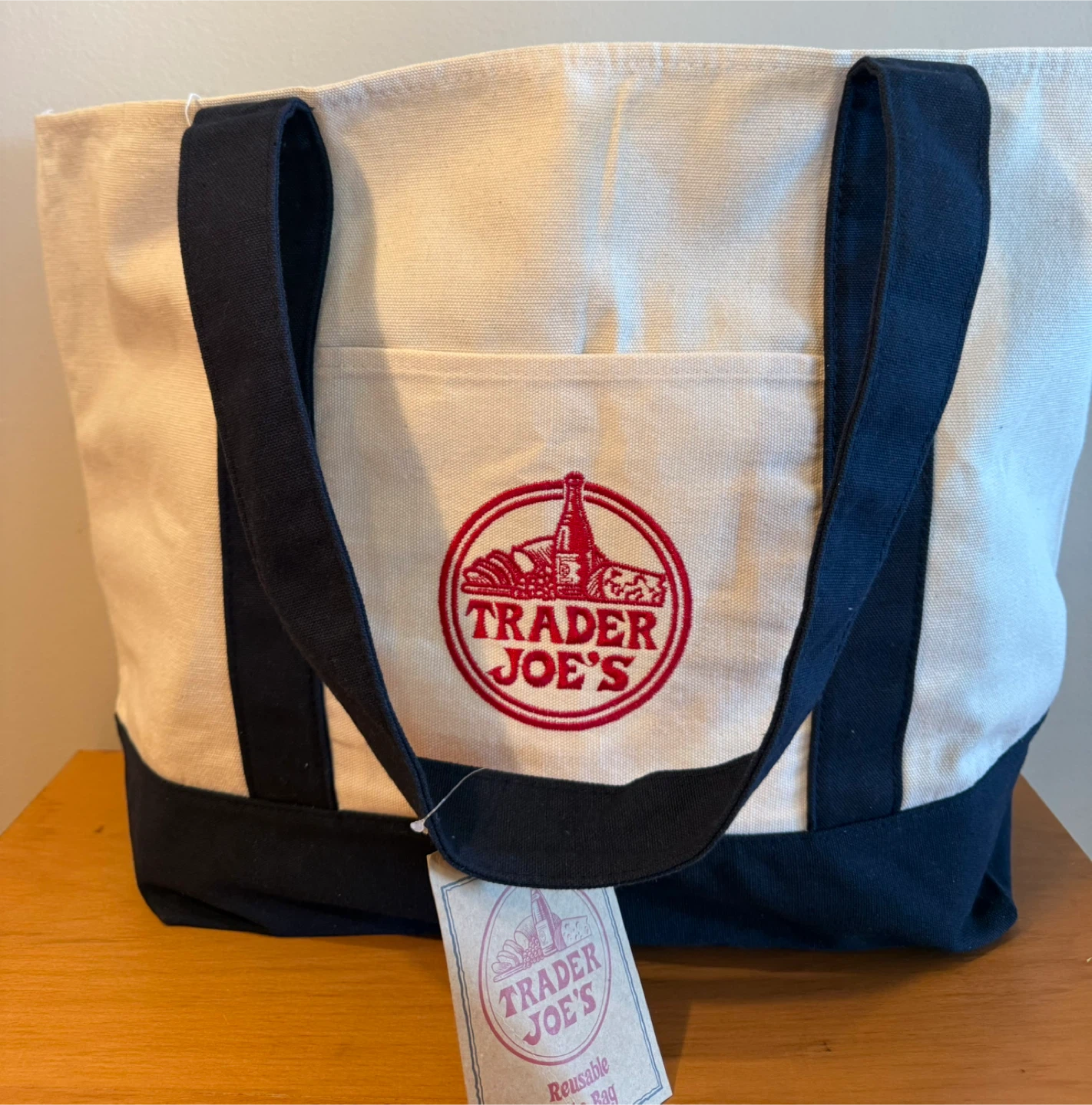 Authentic Trader Joe’s Totes $25.00 Each/full-size- green & blue - photo 3