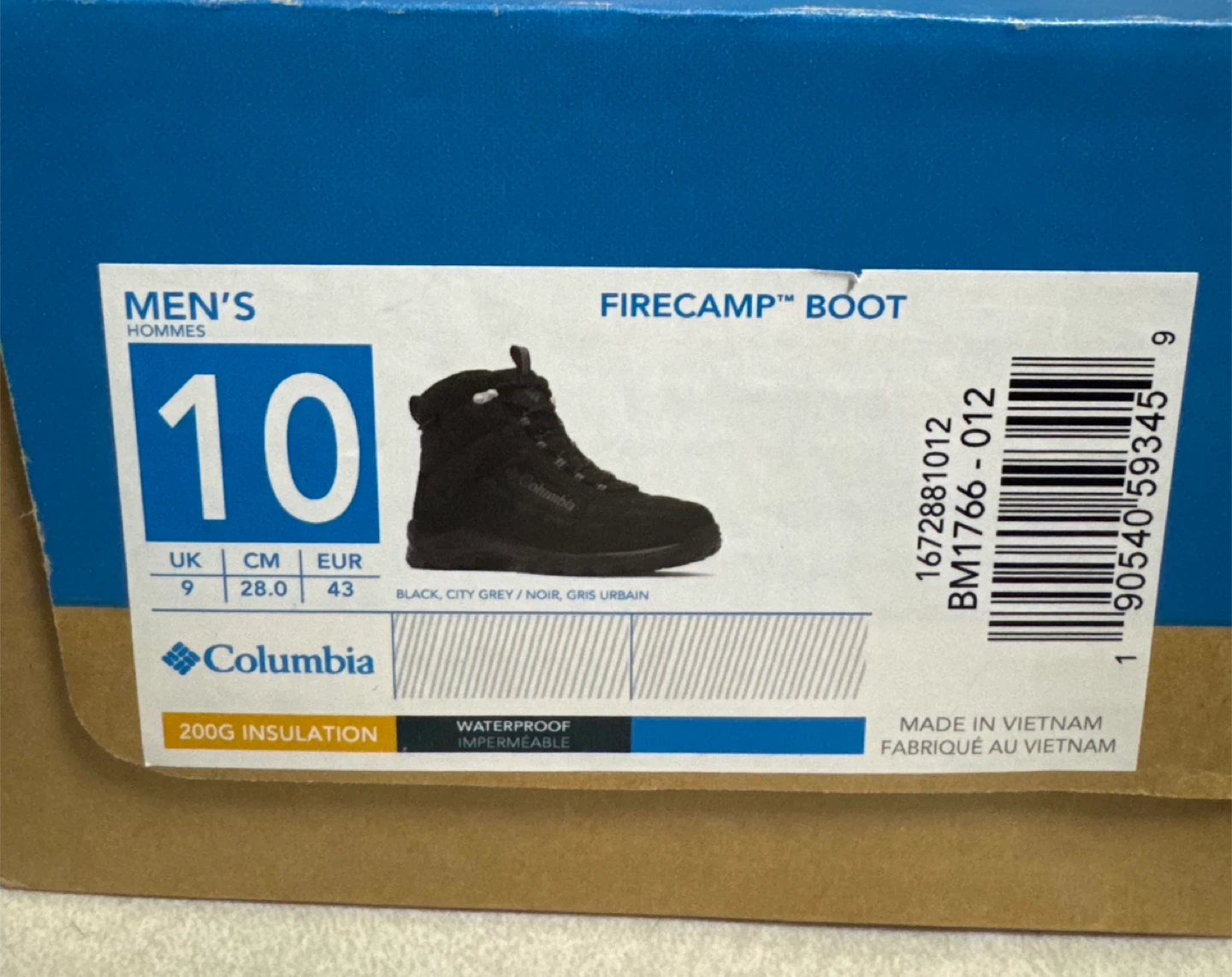 Columbia Men's Firecamp Waterproof Boots Size 10 Black - photo 3