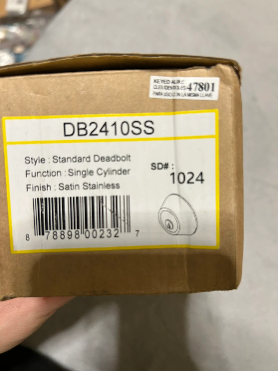 DB2410SS Standard Deadbolt Satin Stainless Steel