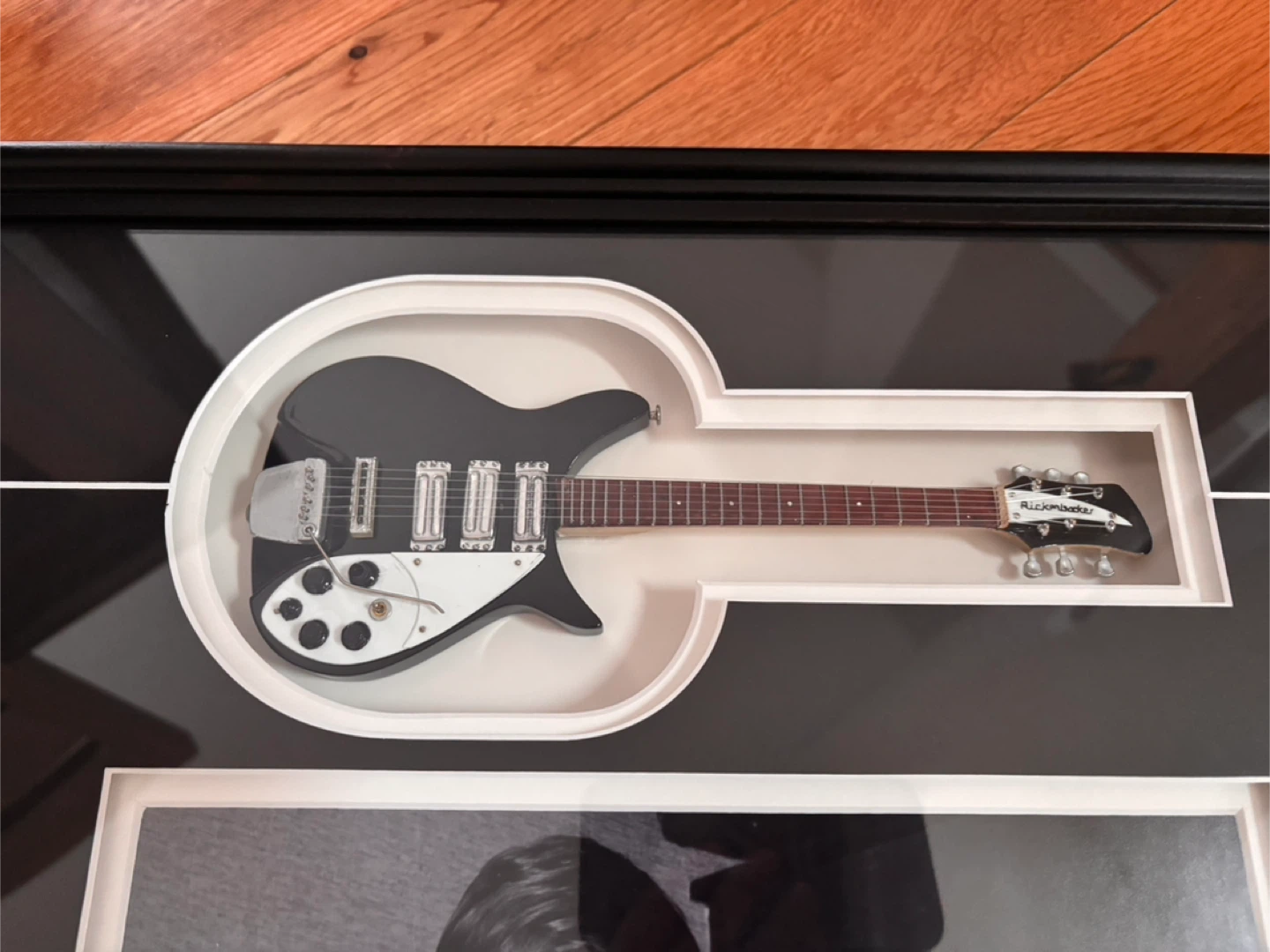 Vintage"The Beatles" Framed Display with Mini Guitar - photo 4