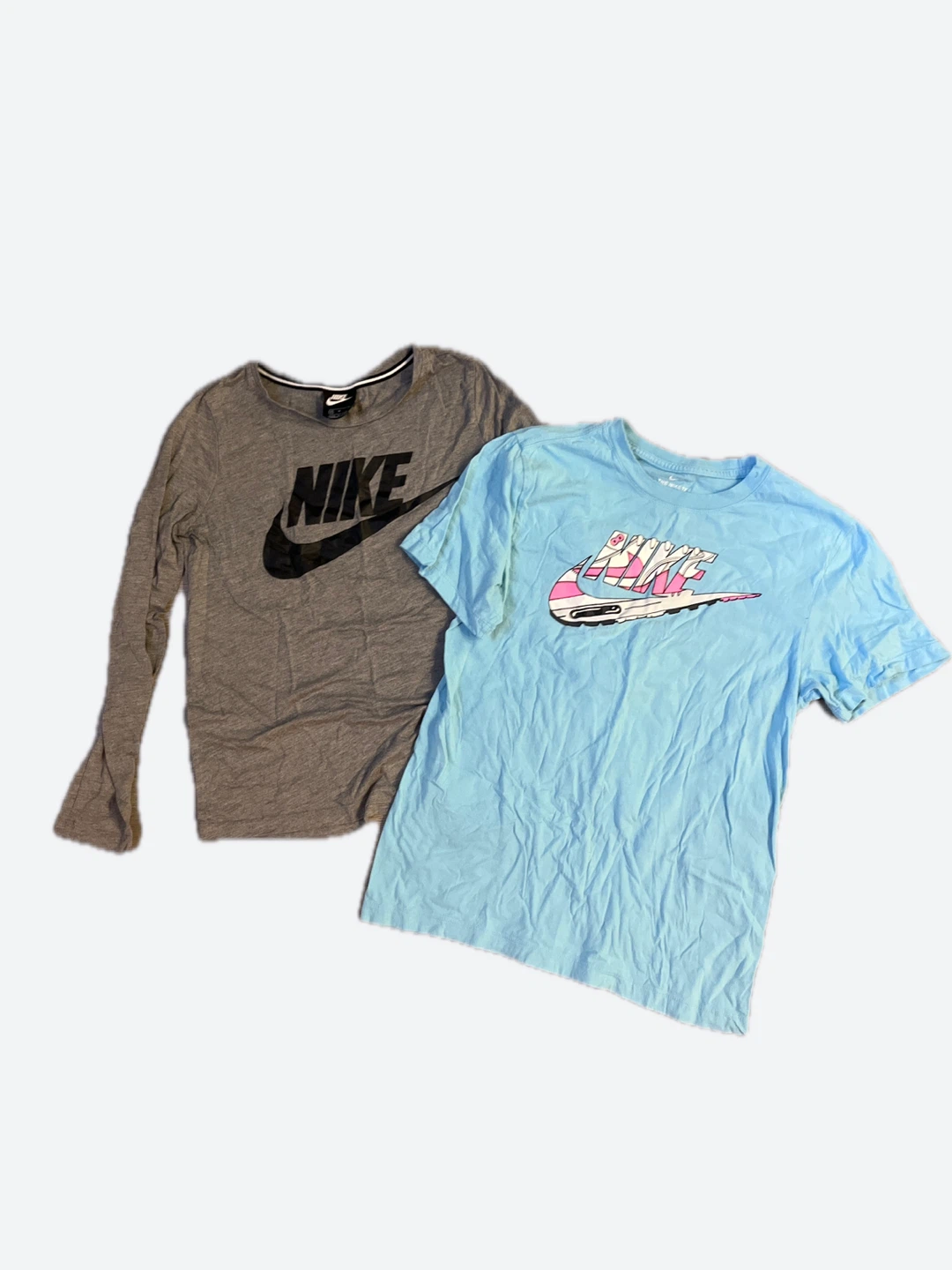 Nike T-Shirts (2) - Grey Long Sleeve & Blue Short Sleeve
