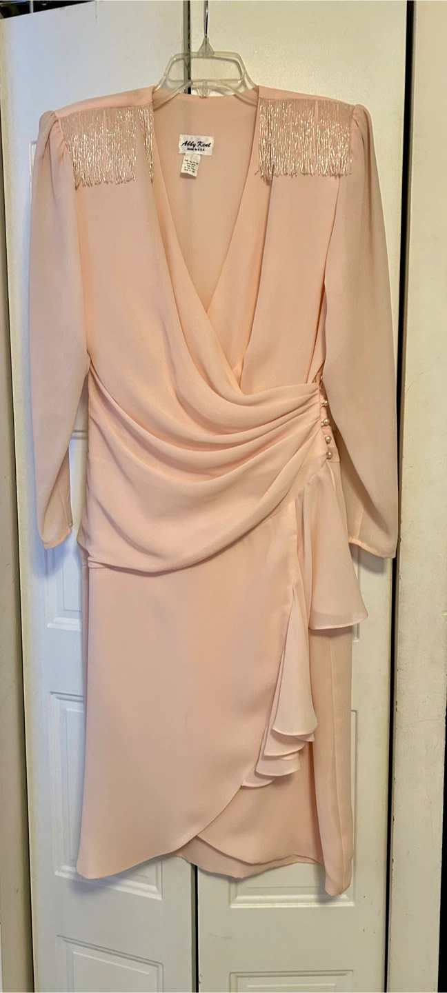 Abby Kent Women's Pink Beaded Shoulder Dress