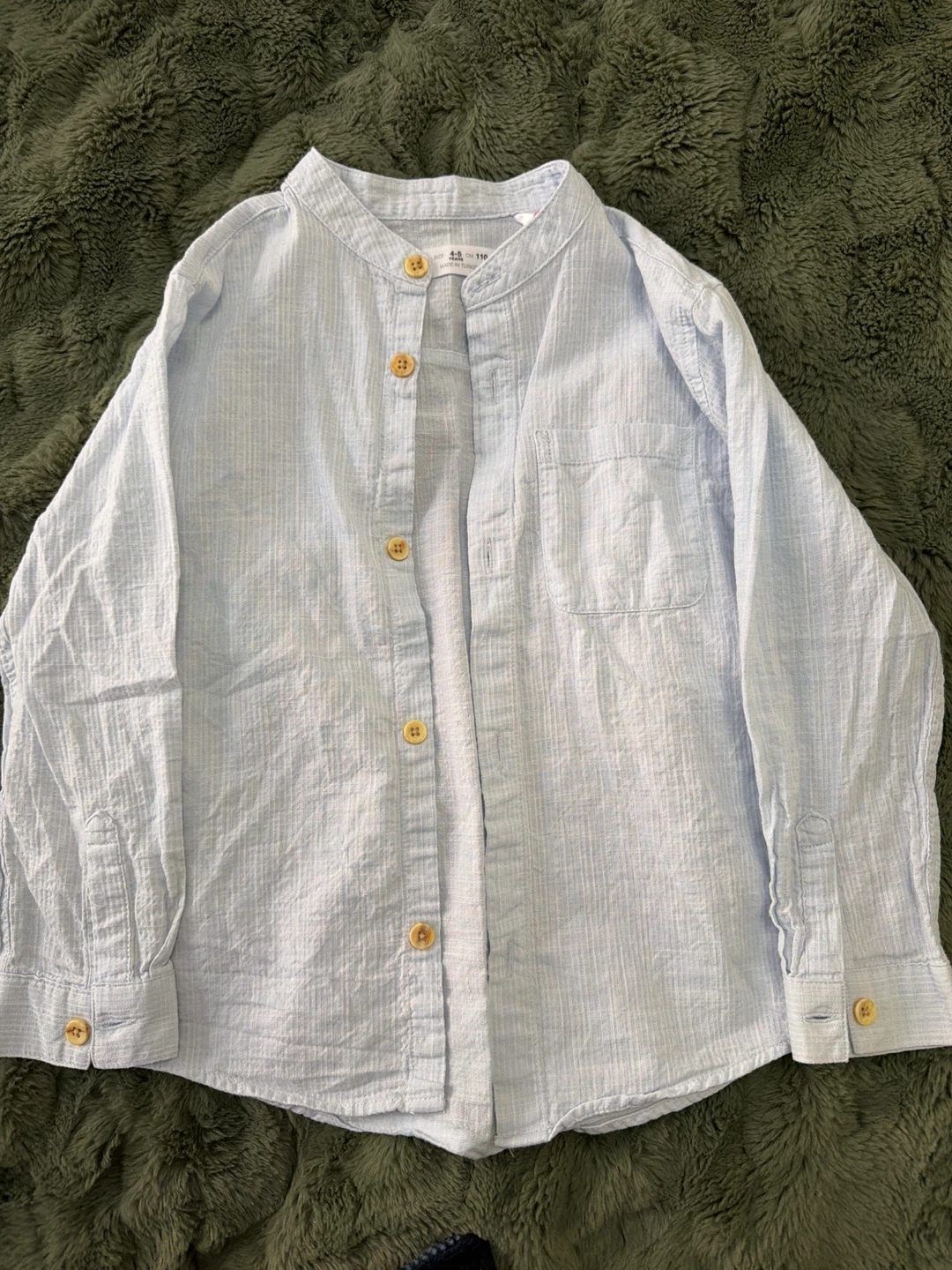 Zara Kids Blue Striped Button-Up Shirt - Size 4-5 Years