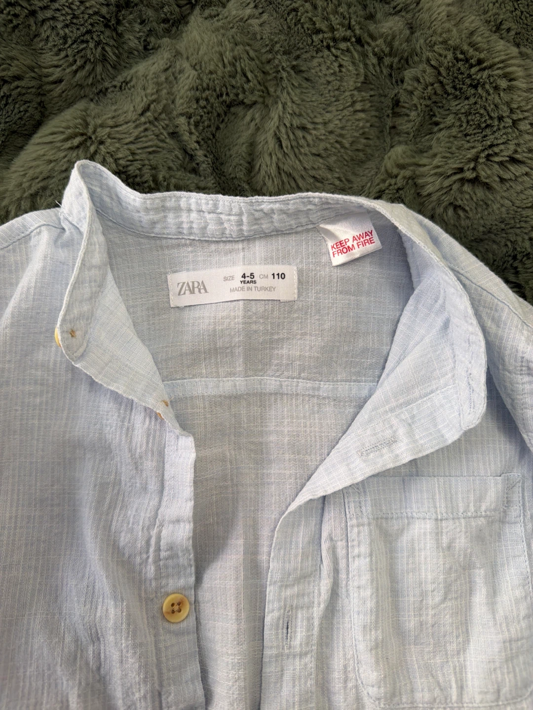 Zara Kids Blue Striped Button-Up Shirt - Size 4-5 Years - photo 2
