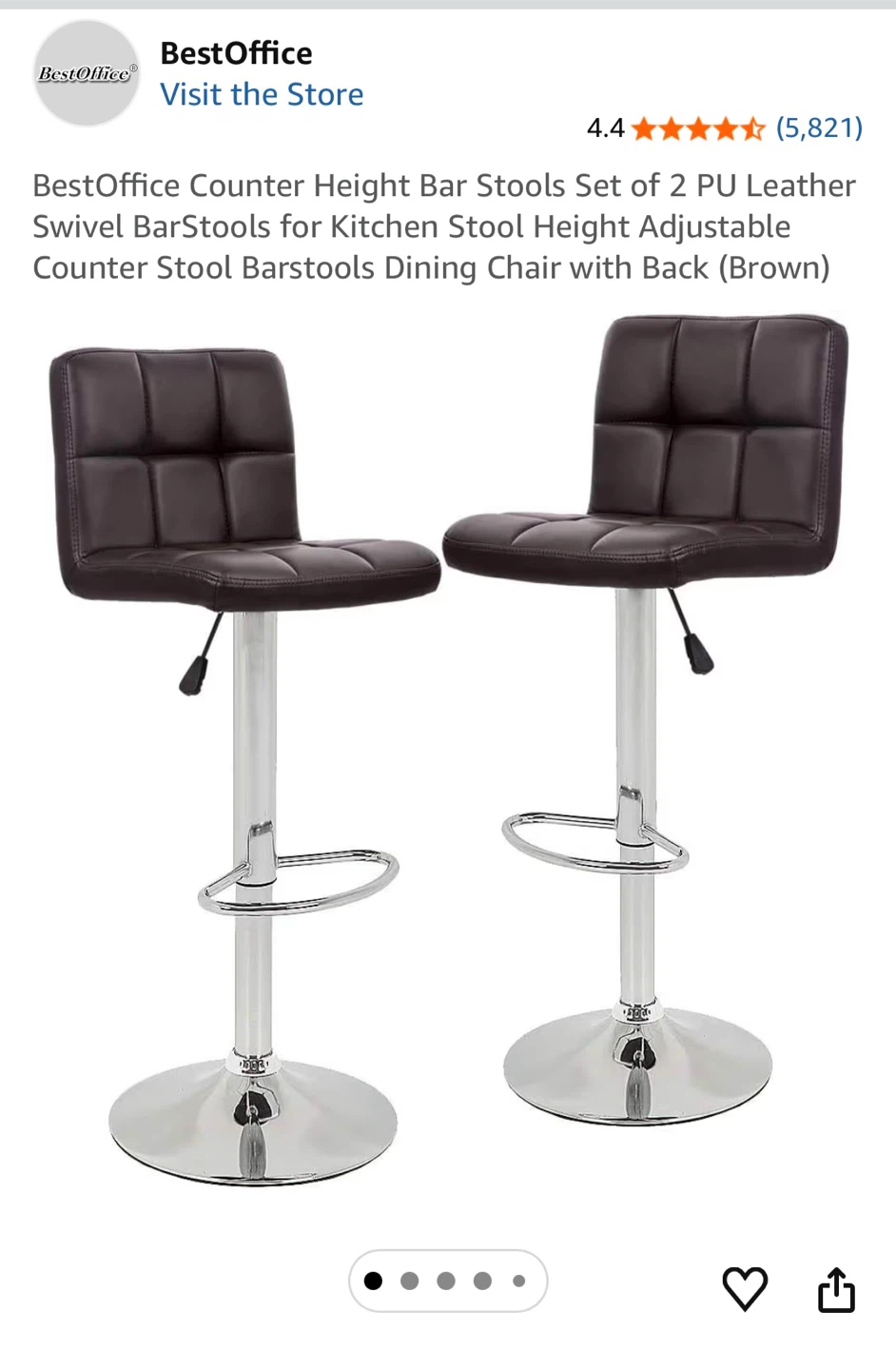 Counter Height Bar Stools Set of 2
