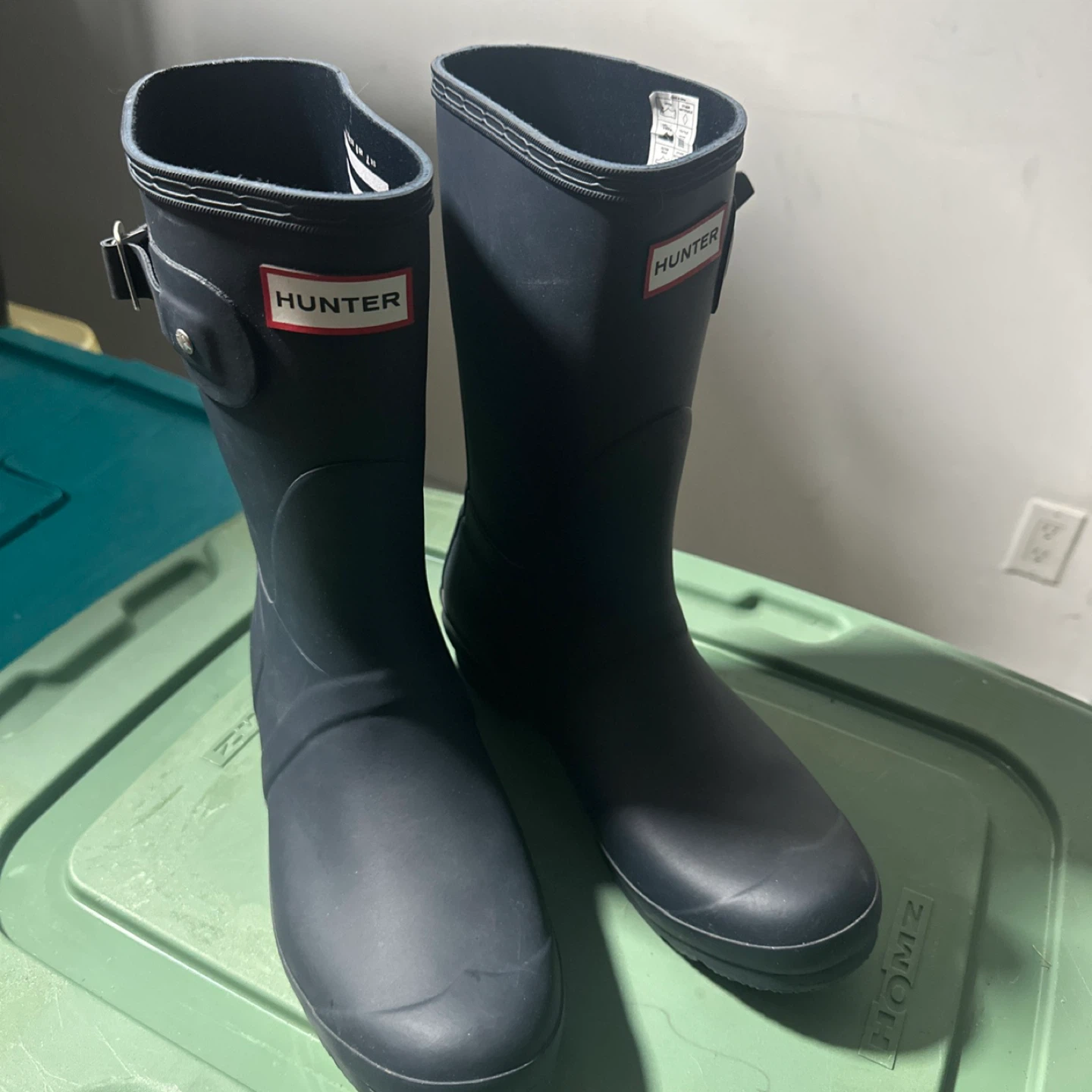 Hunter Boots Navy Rubber Tall Waterproof Rain Boots