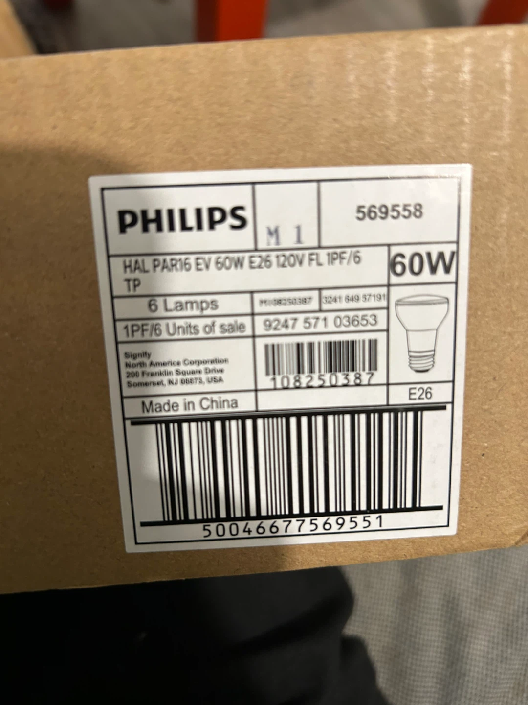 Philips 60W Halogen PAR16 Flood Light Bulbs - 6 Pack