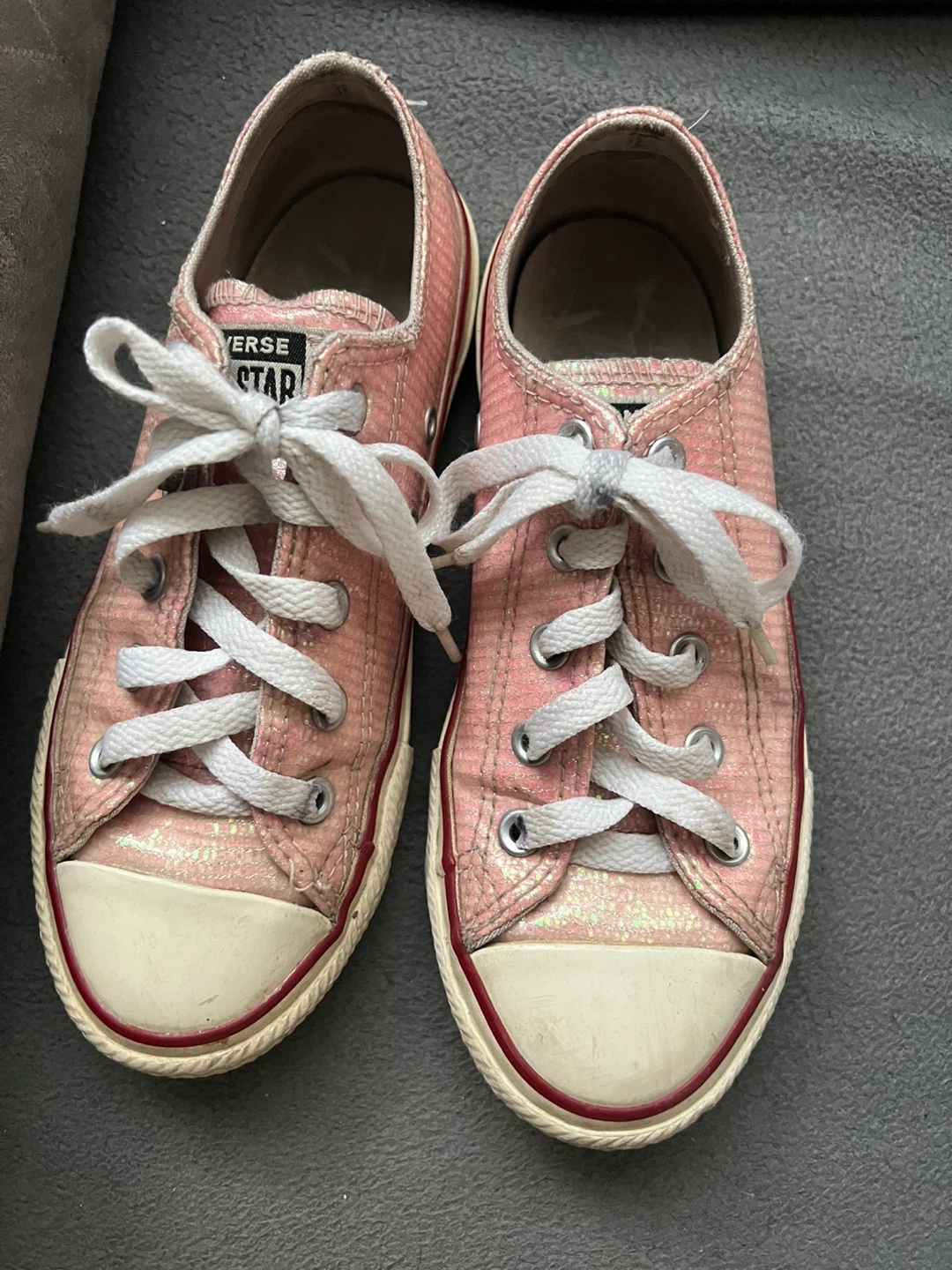 Converse All Star Pink Glitter Low Top Sneakers