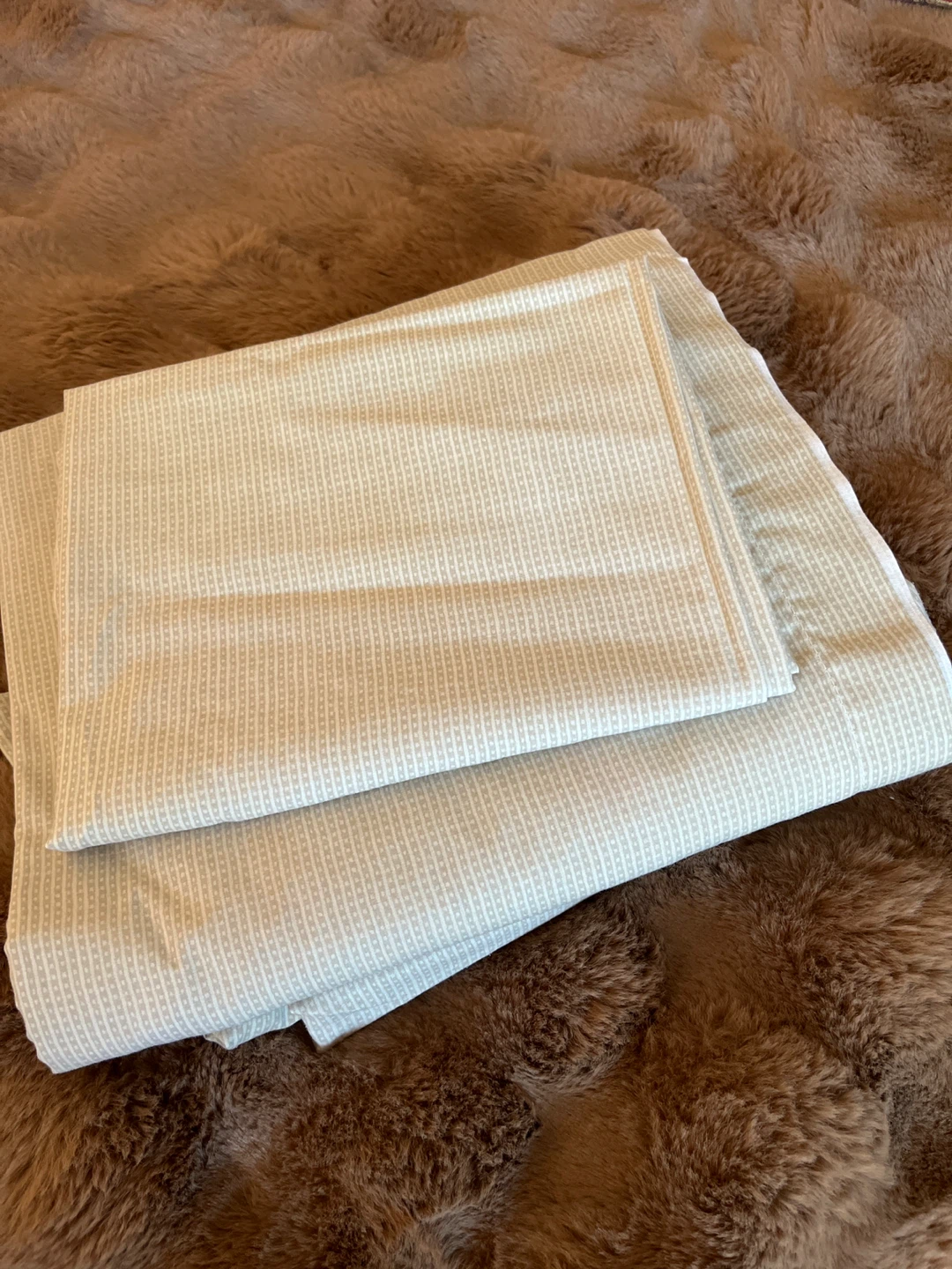 Beige Queen Cotton Sheet Set