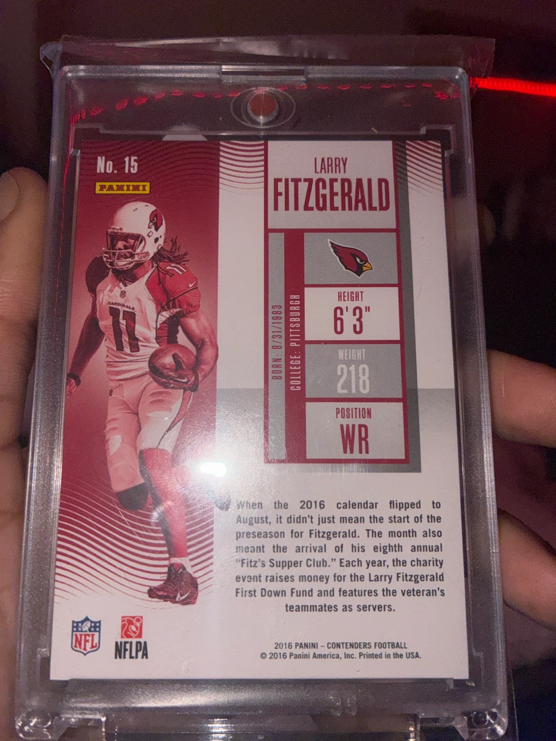 2016 Panini Contenders Football Larry Fitzgerald Card - photo 2
