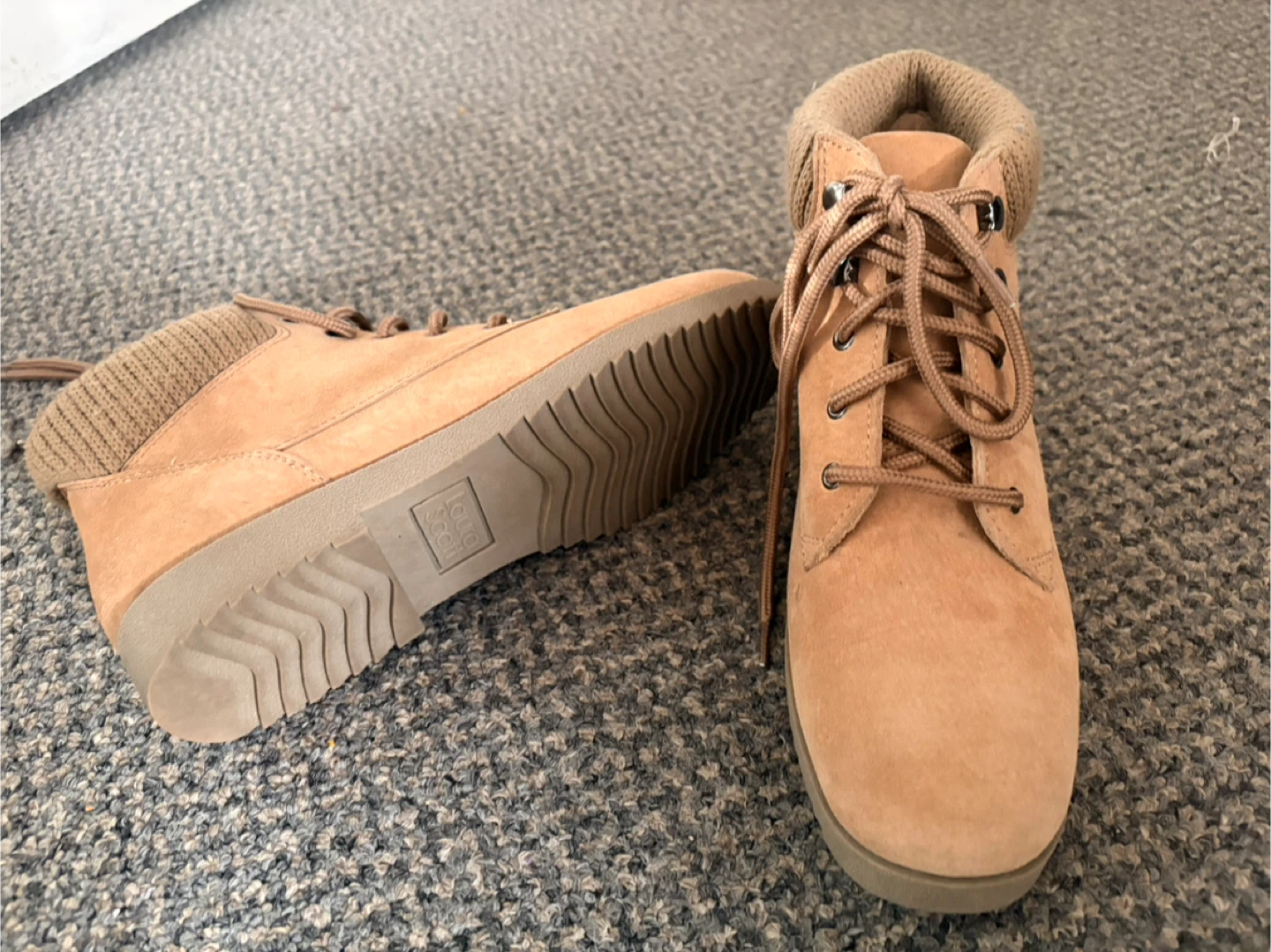 Laura Scott Women's Tan Suede Lace-Up Boots - photo 2