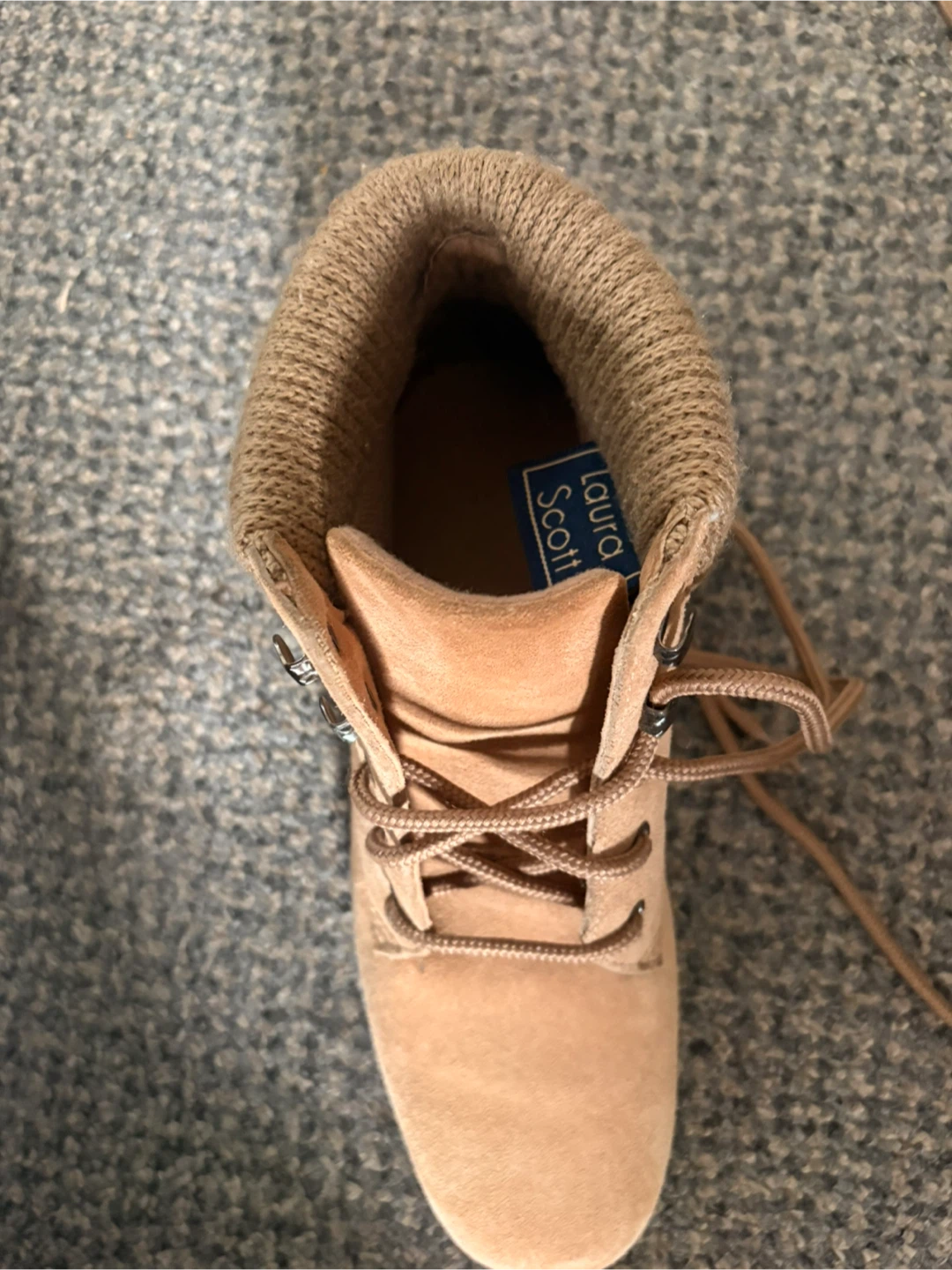 Laura Scott Women's Tan Suede Lace-Up Boots - photo 5