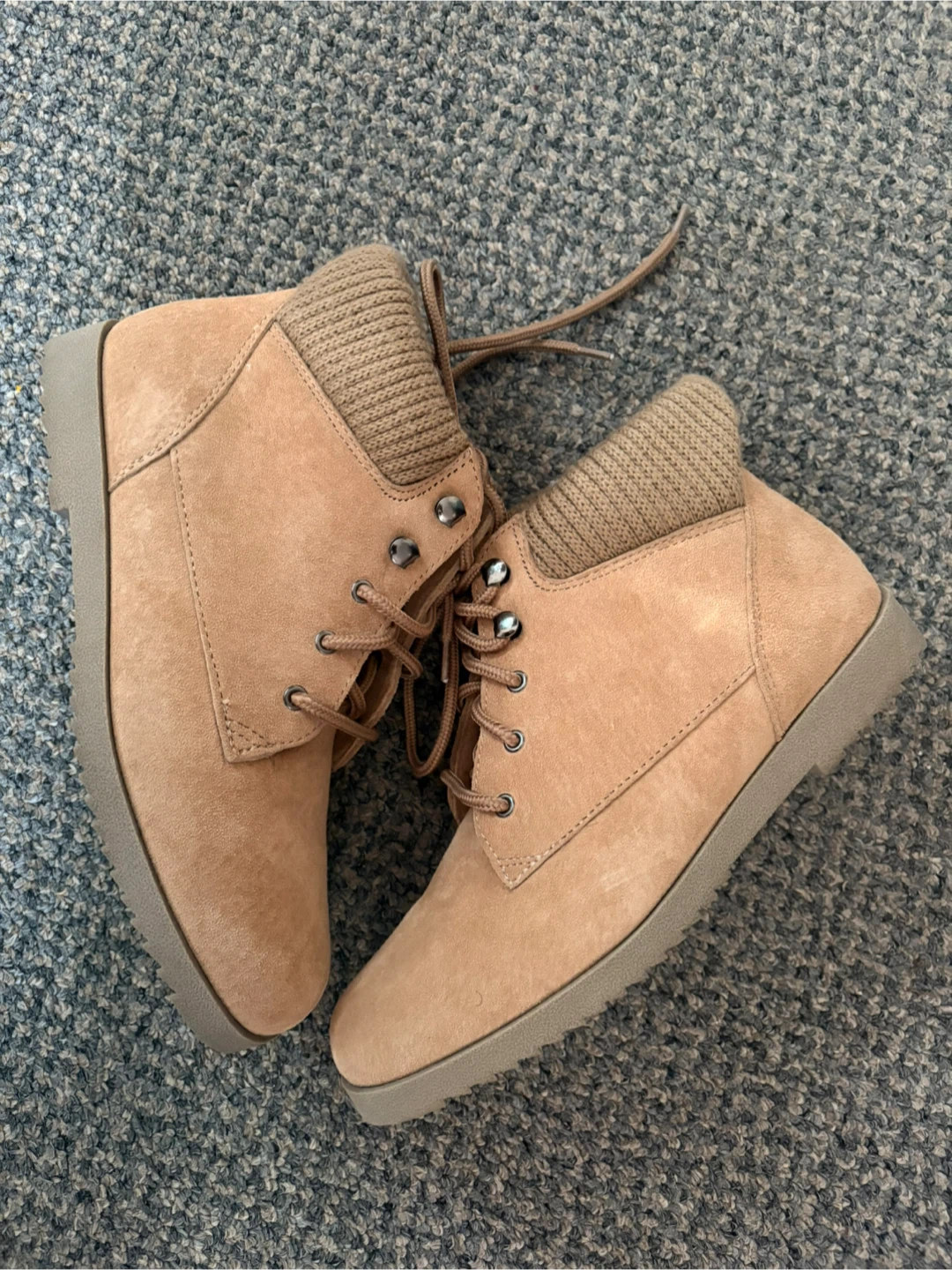 Laura Scott Women's Tan Suede Lace-Up Boots - photo 4