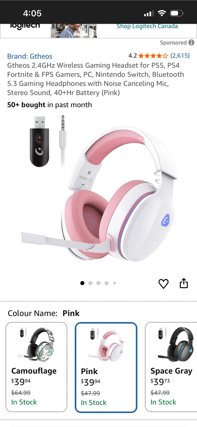 MOVING SALE ‼️ Gtheos Wireless Gaming Headset - Pink