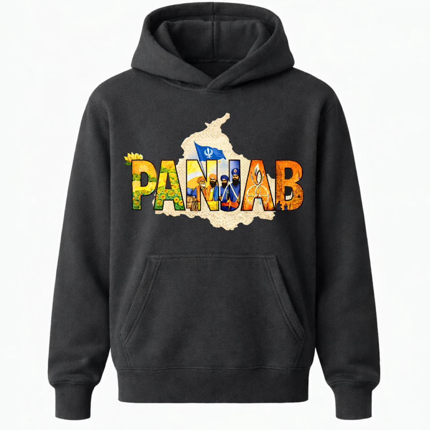Punjab Map Graphic Hoodie - photo 4