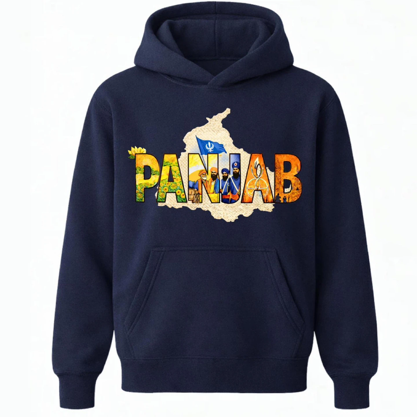 Punjab Map Graphic Hoodie - photo 3