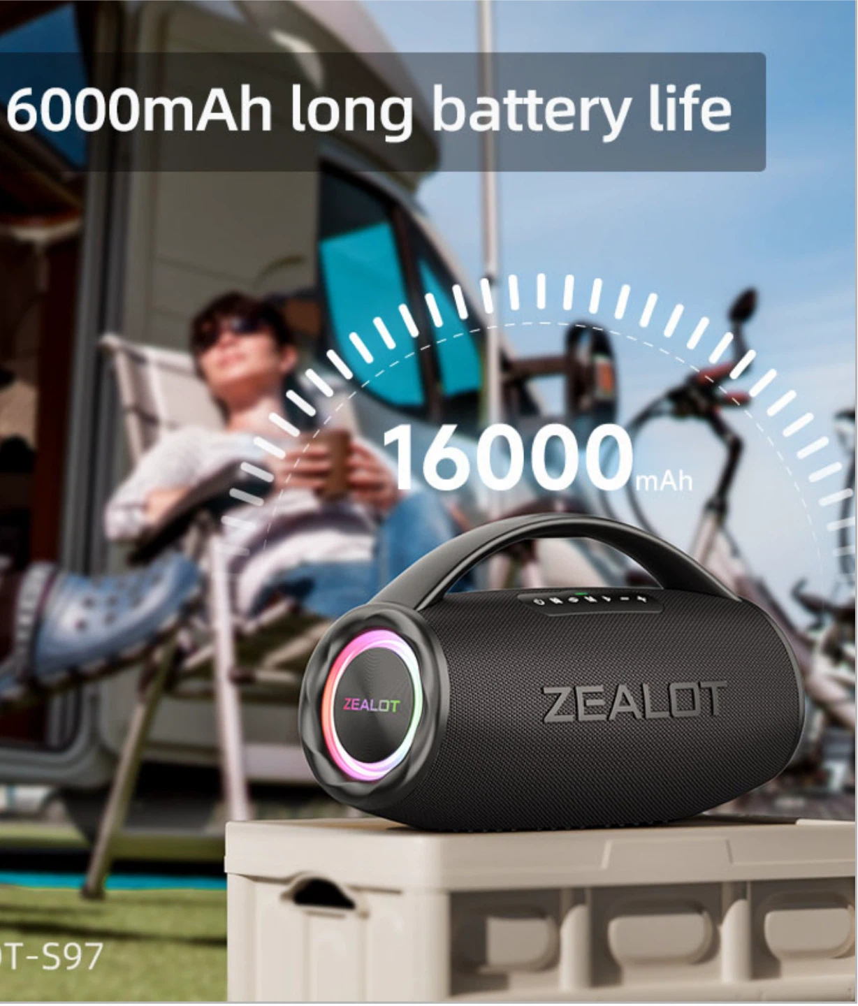 ZEALOT S97 Bluetooth Speaker - 80W, 16000mAh - photo 3