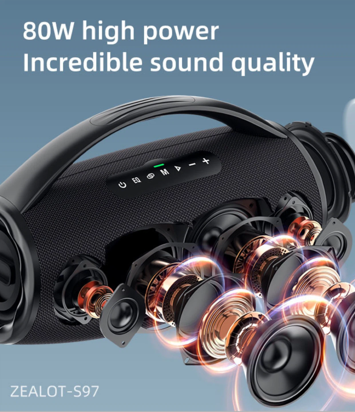 ZEALOT S97 Bluetooth Speaker - 80W, 16000mAh - photo 2