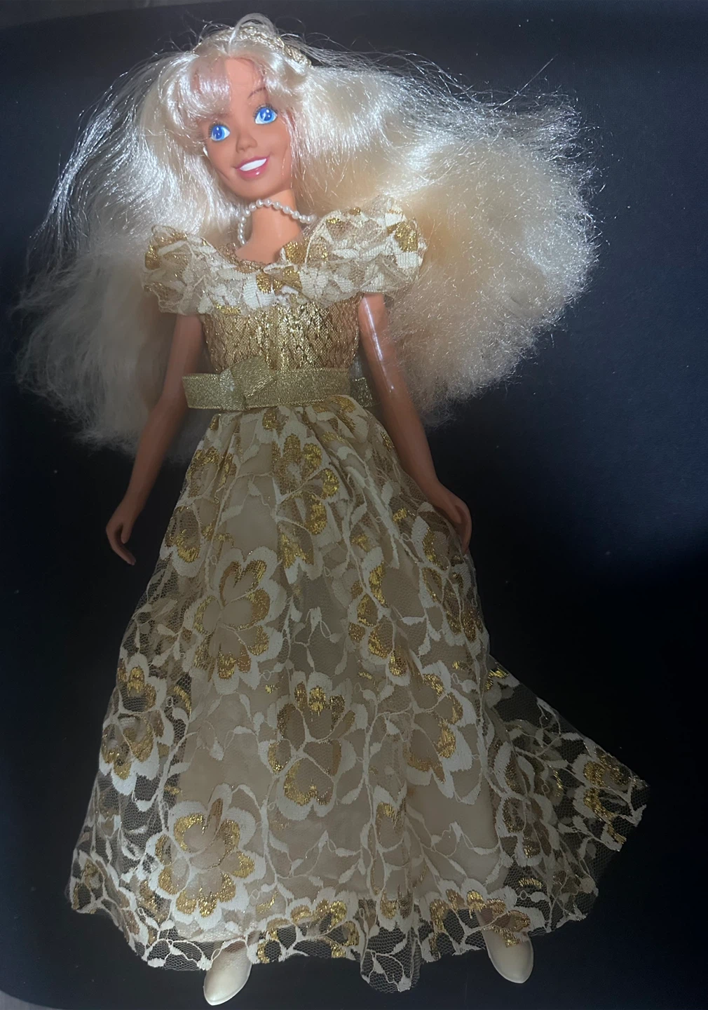 Barbie Doll in Gold Lace Gown