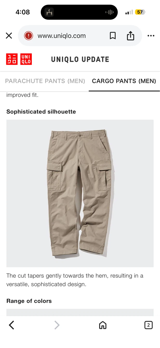 Uniqlo Parachute Cargo Pants