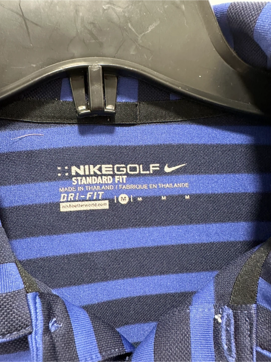 Nike Golf Dri-Fit Polo Shirt - Blue/Navy Stripe - Medium - photo 2