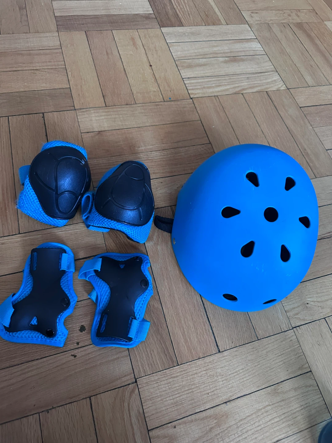 Blue Kids Helmet and Protective Gear Set