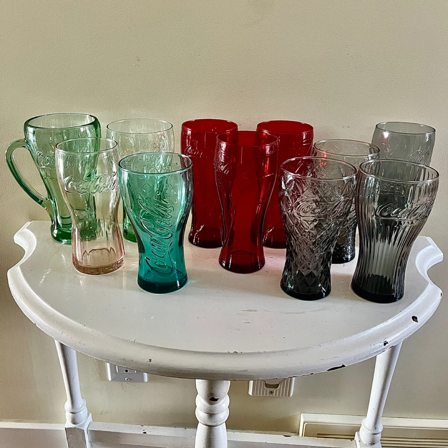 Lot of 11 Collectible Coca Cola Glasses