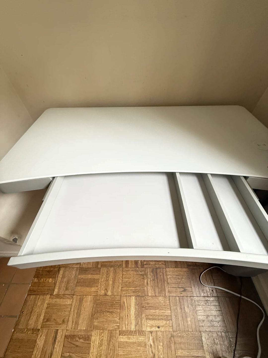 White Standing Desk with Drawer - photo 2
