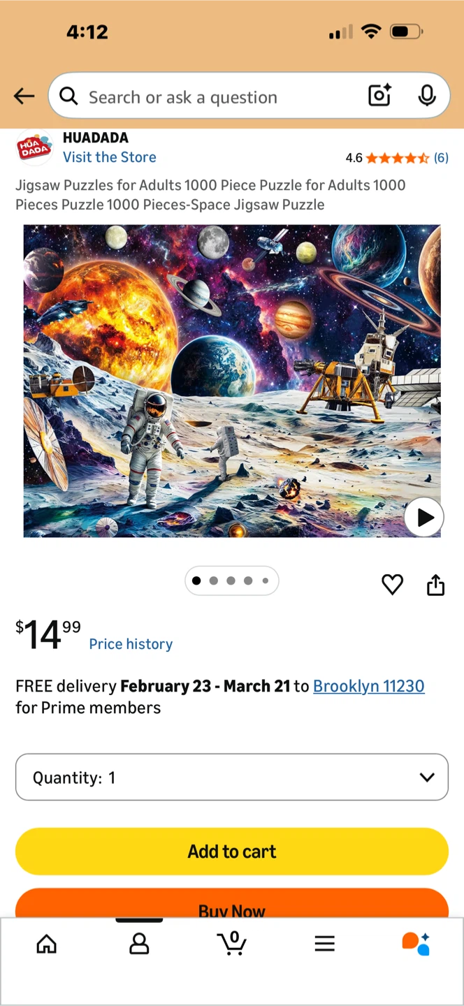 HUADADA 1000 Piece Space Jigsaw Puzzle for Adults