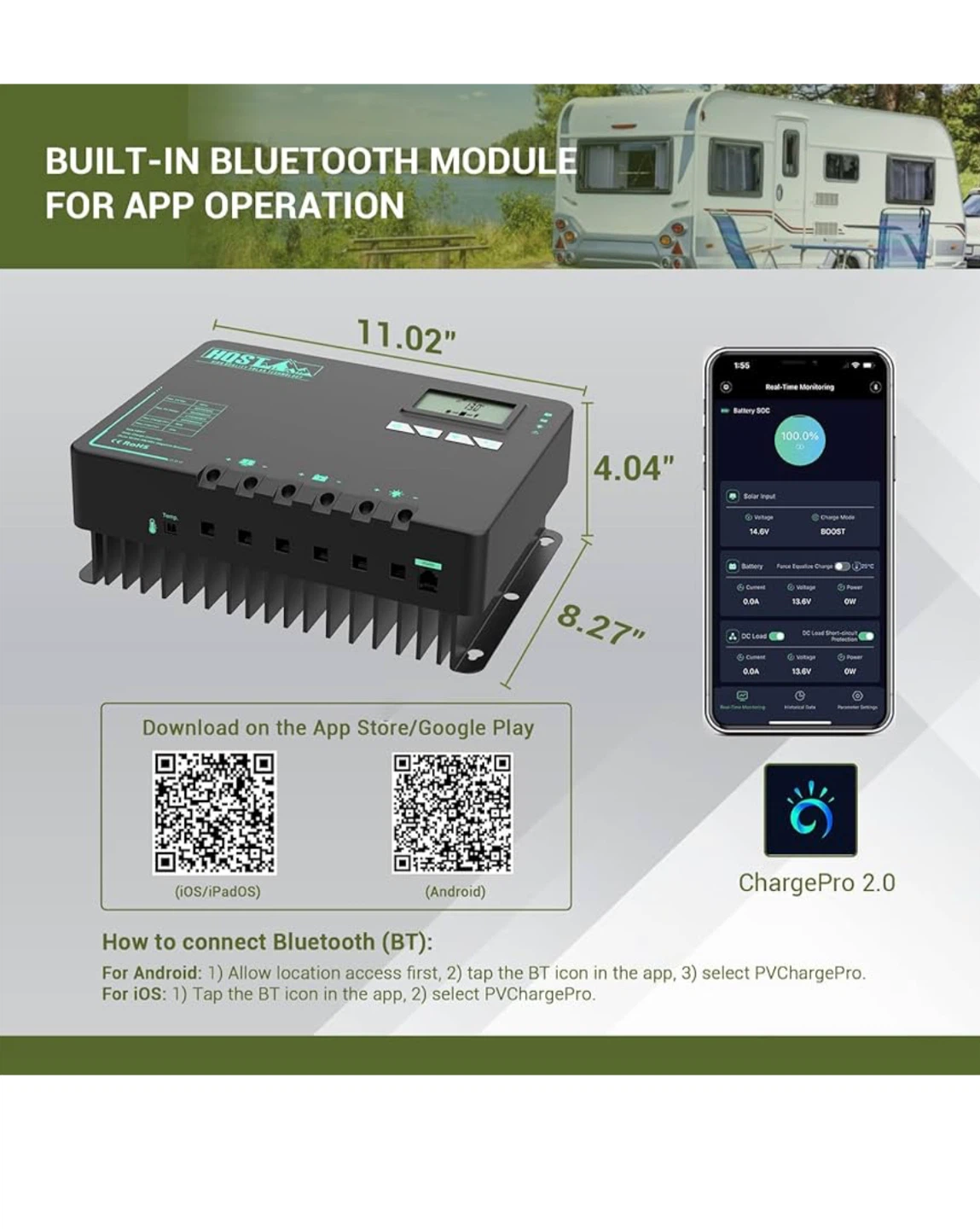 HQST 60 Amp MPPT Solar Charge Controller with Bluetooth - photo 3
