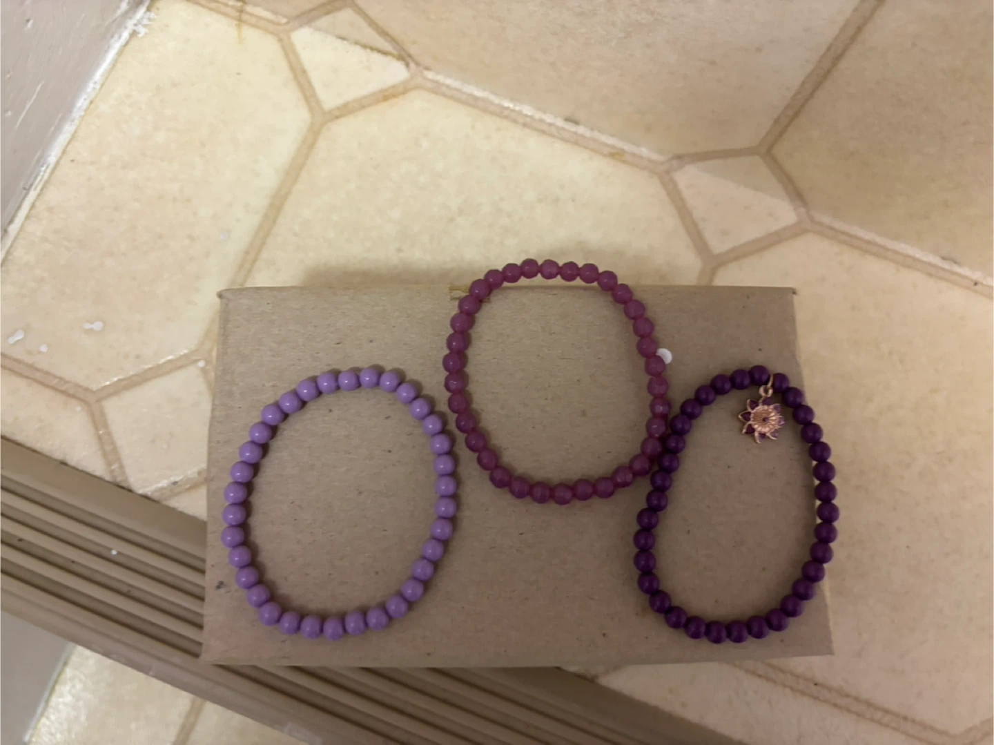 Purple Beaded Bracelets Set - photo 2