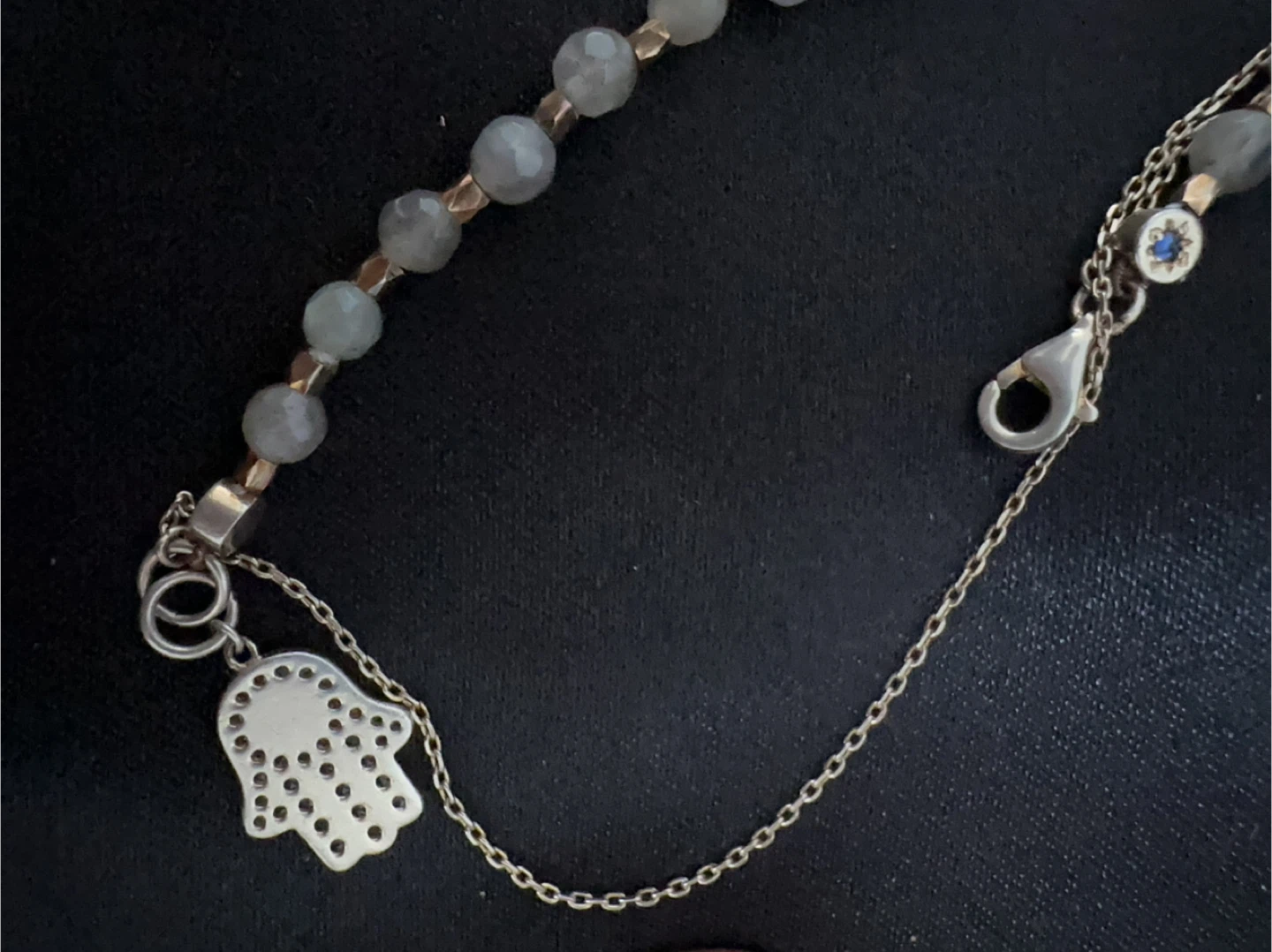 925 silver and labradorite beaded with a hamsa charm - photo 4