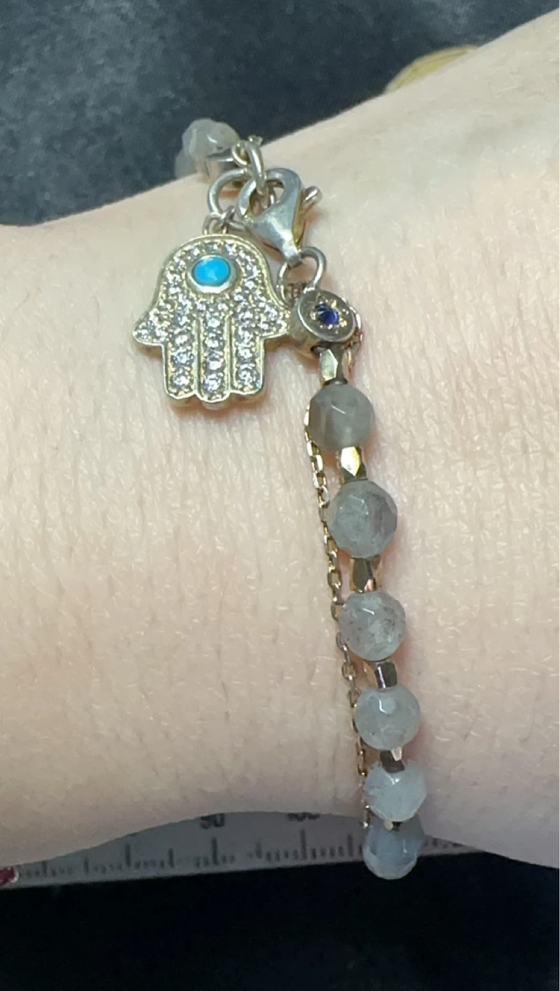 925 silver and labradorite beaded with a hamsa charm - photo 5