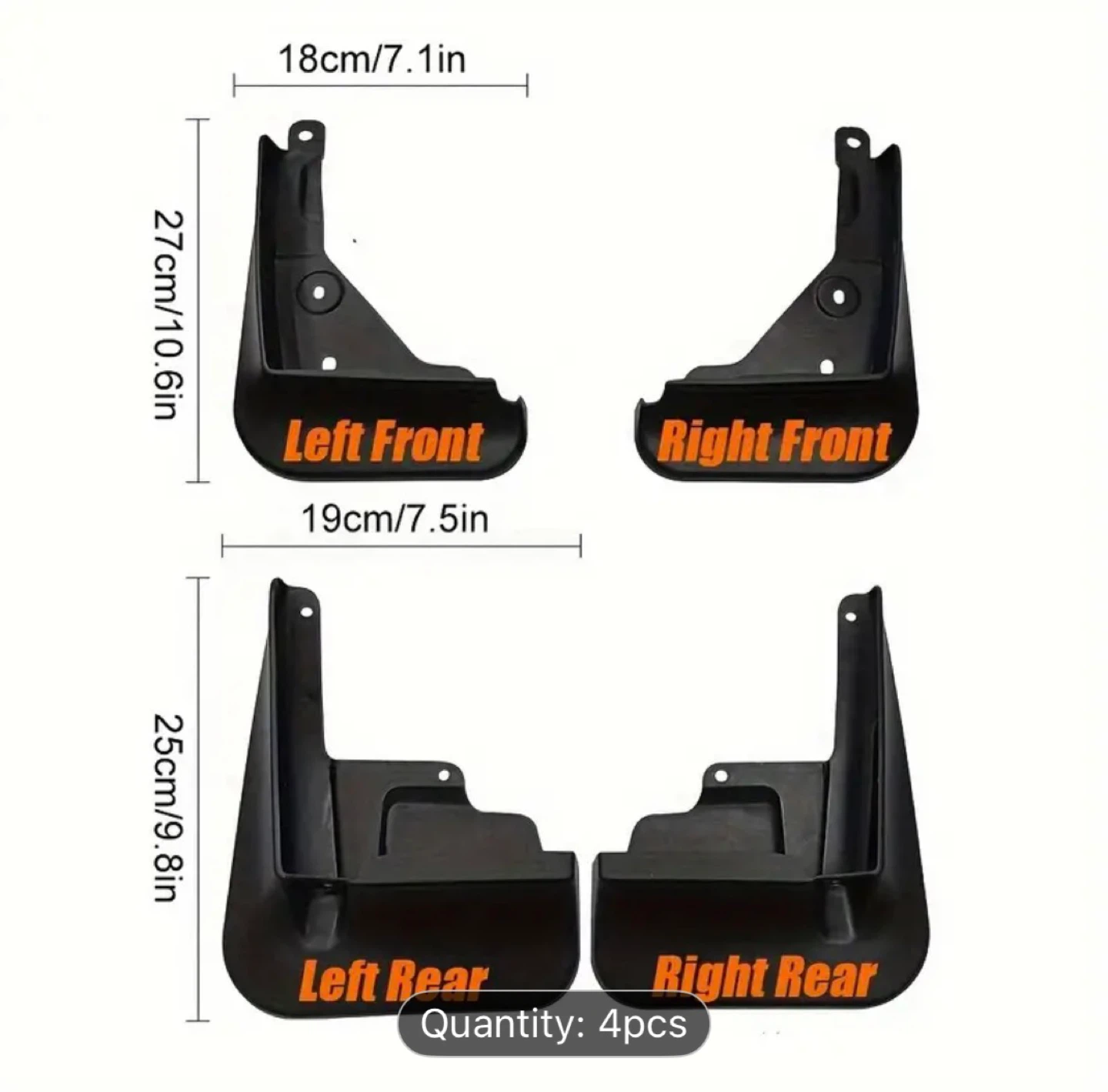 Set of 4 Black Car Mud Flaps - photo 4